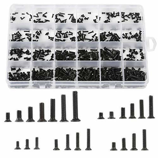 Picture of MEIYYJ 720pcs Carbon Steel Laptop Notebook Computer Replacement Screws Kit,M1.4,M1.7,M2,M2.5,M3 countersunk Flat Head Phillips Mini Screw Set for Electronic Repair.