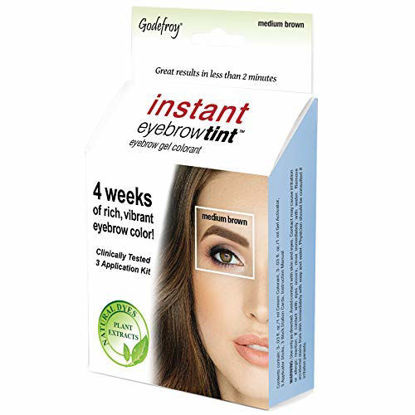 Picture of Godefroy Instant Eyebrow Color, Medium Brown, .18 ounces, 12-weeks of long lasting brow color, 3-applications per kit