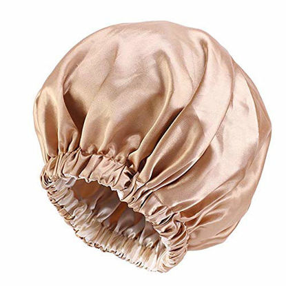 Picture of Satin Bonnet Silk Bonnet Hair Bonnet For Sleeping Satin Bonnet For Natural Hair Bonnets For Women Silk Bonnet For Natural Hair