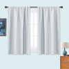 Picture of NICETOWN Greyish White Window Curtain Panels - Thermal Insulated Rod Pocket Room Darkening Curtain Sets for Bedroom (Platinum - Greyish White, 2 Panels, 42 by 45)