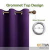 Picture of NICETOWN Thick Blackout Curtain and Drapes - (52 x 120, Royal Purple, Pack of 2) Thermal Insulated Grommet Top Window Draperies for Bedroom, Block Out Light Curtain Panel