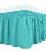 Picture of Biscaynebay Wrap Around Bedskirts with Adjustable Elastic Belts, Elastic Dust Ruffles, Easy Fit Wrinkle & Fade Resistant Silky Luxrious Fabric, Aqua for Twin & Twin XL Size Beds 12 Inch Drop