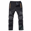 Picture of Gash Hao Mens Snow Ski Waterproof Softshell Snowboard Pants Outdoor Hiking Fleece Lined Zipper Bottom Leg (Black, 42x32)