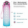 Picture of Venture Pal 32oz Motivational Fitness Sports Water Bottle with Time Marker & Straw, Large Wide Mouth Leakproof Durable BPA Free Non-Toxic-Ombre Yellow Purple