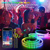 Picture of 50Ft LED Strip Lights Music Sync Color Changing RGB LED Strip 44-Key Remote, Sensitive Built-in Mic, App Controlled LED Lights Rope Lights, 5050 RGB LED Light Strip(APP+Remote+Mic+3 Button Switch)