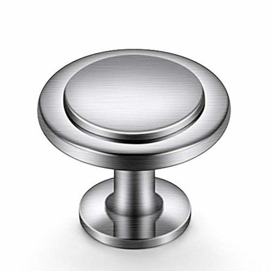 Picture of Ravinte 60 Pack 1-1/4 inch Kitchen Cabinet Knobs Dresser Knobs Drawer Knobs Brushed Nickel Zinc Knobs Drawer Pulls Door Knobs Dresser Drawer Handles Knobs for Dresser Drawers