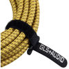 Picture of GLS Audio 10 Foot Guitar Instrument Cable - Right Angle 1/4 Inch TS to Straight 1/4 Inch TS 10 FT Brown Yellow Tweed Cloth Jacket - 10 Feet Pro Cord 10' Phono 6.3mm - Single