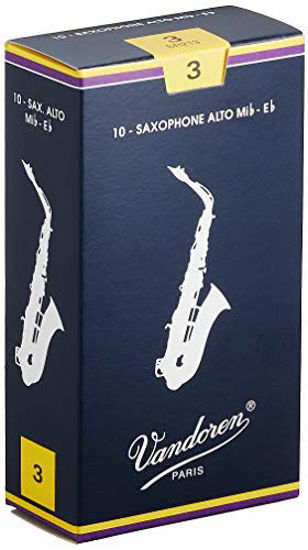 Picture of Vandoren SR213 Alto Sax Traditional Reeds Strength 3; Box of 10