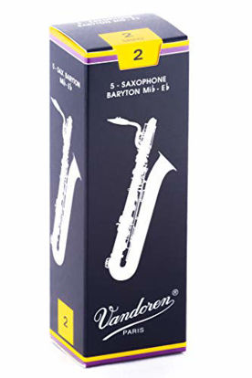 Picture of Vandoren SR242 Bari Sax Traditional Reeds Strength 2; Box of 5