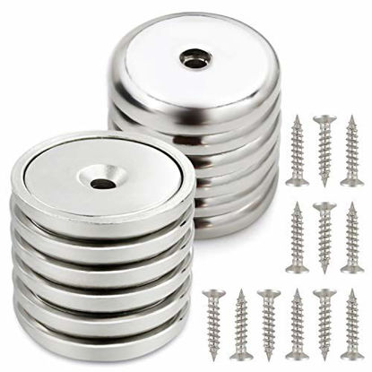 Picture of Neodymium Cup Magnets, Strongest Round Base Magnets,Hold up to 95 Pounds - 12pack