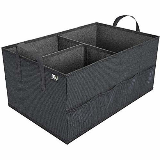 Picture of MIU COLOR Car Trunk Organizer with 8 Mesh Pockets Collapsible Cargo Storage Containers with Strap Handle for Sedan SUV, Black