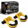 Picture of AUTMATCH Shackles 3/4" D Ring Shackle (2 Pack) 41,887Ibs Break Strength with 7/8" Screw Pin and Shackle Isolator & Washers Kit for Tow Strap Winch Off Road Vehicle Recovery Yellow & Black