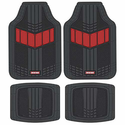 Picture of Motor Trend DualFlex Two-Tone Rubber Car Floor Mats for Automotive SUV Van Truck Liners - Channel Drainer All Weather Protection