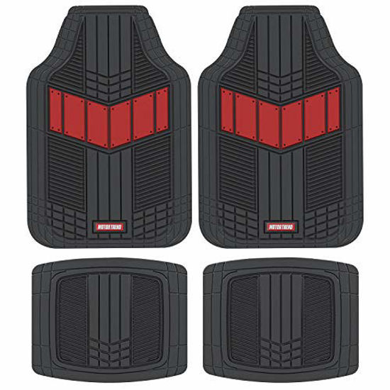 Picture of Motor Trend DualFlex Two-Tone Rubber Car Floor Mats for Automotive SUV Van Truck Liners - Channel Drainer All Weather Protection