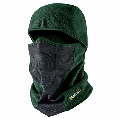 Picture of AstroAI Balaclava Ski Mask Winter Face Mask for Cold Weather Windproof Breathable for Men Women Skiing Snowboarding & Motorcycle Riding,Green