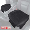 Picture of Motor Trend Black Universal Car Seat Cushions, Full Set Front and Rear Bench - Padded Luxury Cover with Non-Slip Bottom & Storage Pockets, Faux Leather Cushion Cover for Car Truck Van and SUV