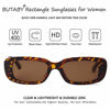 Picture of BUTABY Rectangle Sunglasses for Women Retro Driving Glasses 90s Vintage Fashion Narrow Square Frame UV400 Protection Tortoise