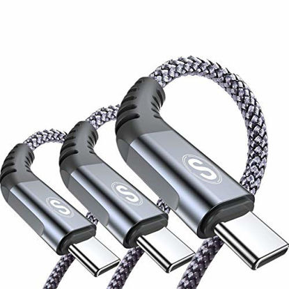 Picture of USB Type C Cable 3.1A Fast Charging [3Pack,10ft+6.6ft+3.3ft],Sweguard USB-A to USB-C Charger Nylon Braided Cord for Samsung Galaxy S20/S10/S9/S8 Plus/Note 10/9/8 A10/A20/A51,LG V50 V40 G8,Moto Z-Grey