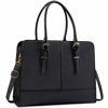 Picture of Laptop Bag for Women Leather 15.6 Inch Laptop Work Tote for Computer Bag Waterproof Business Office Professional Large Capacity Handbag School Shoulder Bag Black