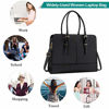 Picture of Laptop Bag for Women Leather 15.6 Inch Laptop Work Tote for Computer Bag Waterproof Business Office Professional Large Capacity Handbag School Shoulder Bag Black