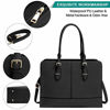 Picture of Laptop Bag for Women Leather 15.6 Inch Laptop Work Tote for Computer Bag Waterproof Business Office Professional Large Capacity Handbag School Shoulder Bag Black