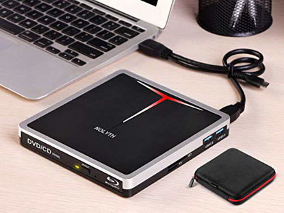 Picture of 5 in 1 External Blu Ray Drive USB 3.0 Type-C Blueray CD DVD Drive Player Burner for Laptop Mac MacBook Pro Air Windows 10 Desktop PC