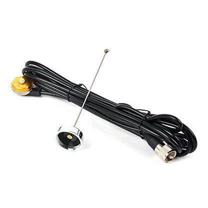 Picture of HYS TCJ-N1 VHF NMO 136-174 Mhz Mhz Mobile Vehicle FM Tranceiver 2M Antenna with 13 ft RG58 Coax Cable NMO to UHF PL259 Connector for Yaesu Kenwood HYT Vertex Icom Mobile Radios
