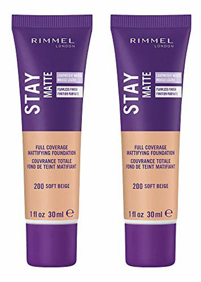 Picture of Rimmel Stay Matte Liquid Foundation, Soft Beige, 1 Fl Oz, Pack of 2