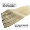 Picture of GOO GOO Hair Extensions Human Hair Ombre Ash Blonde to Golden Blonde Mixed Platinum Blonde 18 Inch 80g Remy Halo Hair Extensions Human Hair Wire Hair Extensions with Transparent Fish Line