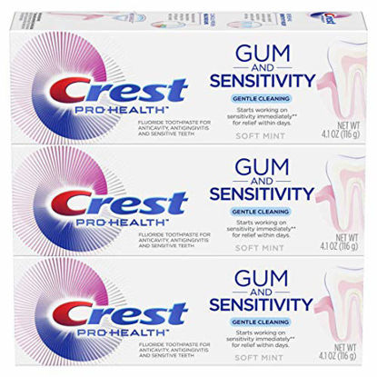 Picture of Crest Pro-Health Gum and Sensitivity, Sensitive Toothpaste (Gentle Cleaning) (Pack of 3), 4.1 oz
