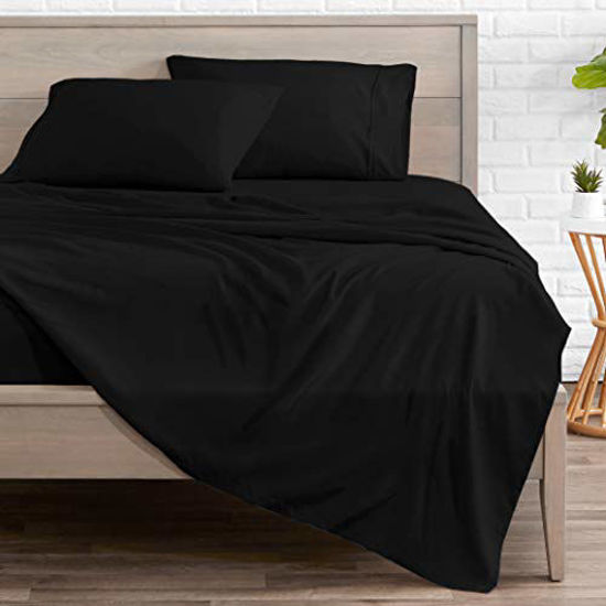 Bare Home 2 Queen Fitted Bed Sheets - Ultra-Soft, Hypoallergenic (Queen - 2 Pack, Black)