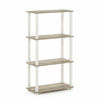 Picture of Furinno Turn-S-Tube 4-Tier Multipurpose Shelf Display Rack, Square, Sonoma Oak/White