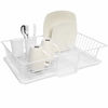 Picture of Sweet Home Collection 3 Piece Dish Drainer Rack Set with Drying Board and Utensil Holder, 12" x 19" x 5", White