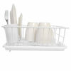 Picture of Sweet Home Collection 3 Piece Dish Drainer Rack Set with Drying Board and Utensil Holder, 12" x 19" x 5", White