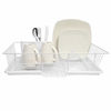 Picture of Sweet Home Collection 3 Piece Dish Drainer Rack Set with Drying Board and Utensil Holder, 12" x 19" x 5", White