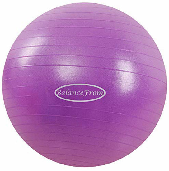 Picture of BalanceFrom Anti-Burst and Slip Resistant Exercise Ball Yoga Ball Fitness Ball Birthing Ball with Quick Pump, 2,000-Pound Capacity (48-55cm, M, Purple)