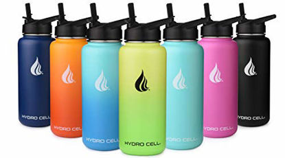 Picture of Hydro Cell Stainless Steel Water Bottle w/ Straw & Wide Mouth Lids (40oz 32oz 24oz 18oz) - Keeps Liquids Hot or Cold with Double Wall Vacuum Insulated Sweat Proof Sport Design (Army 32 oz)