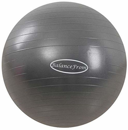 Picture of BalanceFrom Anti-Burst and Slip Resistant Exercise Ball Yoga Ball Fitness Ball Birthing Ball with Quick Pump, 2,000-Pound Capacity (68-75cm, XL, Gray)