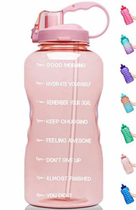 Picture of Venture Pal Large Half Gallon/64oz Motivational BPA Free Leakproof Water Bottle with Straw & Time Marker Perfect for Fitness Gym Camping Outdoor Sports