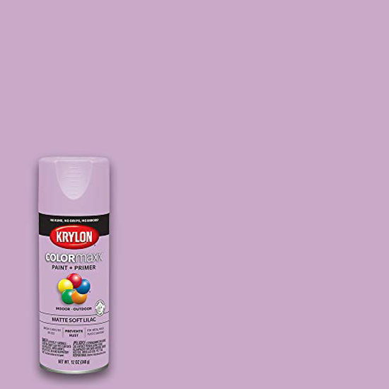 Picture of Krylon K05602007 COLORmaxx Spray Paint and Primer for Indoor/Outdoor Use, Matte Soft Lilac