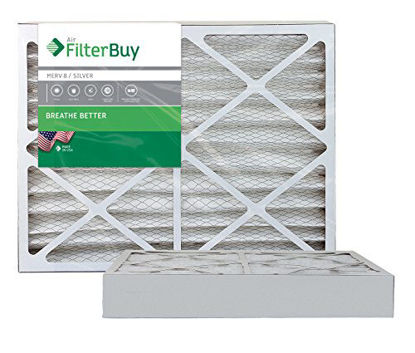 Picture of FilterBuy 21x21x4 MERV 8 Pleated AC Furnace Air Filter, (Pack of 2 Filters), 21x21x4 - Silver