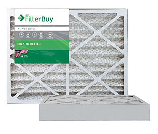 Picture of FilterBuy 23.5x23.5x4 MERV 8 Pleated AC Furnace Air Filter, (Pack of 2 Filters), 23.5x23.5x4 - Silver