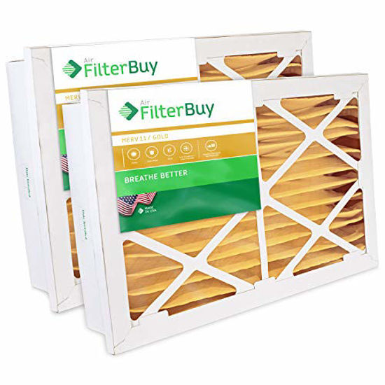 Picture of FilterBuy 20x20x5 Grille Honeywell FC40R1003, FC35A1043 Compatible Pleated AC Furnace Air Filters (MERV 11, AFB Gold). 2 Pack.