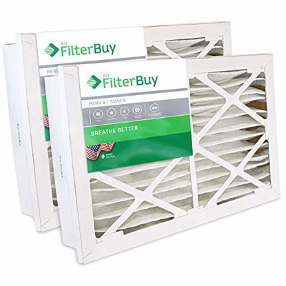 Picture of FilterBuy 24x24x5 Grille Honeywell FC40R1078, FC35A1076 Compatible Pleated AC Furnace Air Filters (MERV 8, AFB Silver). 2 Pack.