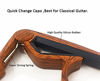 Picture of WINGO Classical Flat Guitar Capo for Nylon String Guitars-Rosewood Finish with 5 Picks.