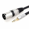 Picture of TISINO 3.5mm to XLR Cable Unbalanced 1/8 inch Mini Stereo Jack to XLR Male Adapter Microphone Cord - 6.6ft/2m