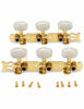 Picture of Metallor Guitar Tuning Pegs Gold Plated Machine Heads Tuning Keys Tuners Single Hole for Classical Guitar 3 on a Plank 3L 3R.