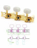 Picture of Metallor Guitar Tuning Pegs Gold Plated Machine Heads Tuning Keys Tuners Single Hole for Classical Guitar 3 on a Plank 3L 3R.