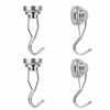 Picture of Ant Mag Swivel Magnetic Hooks 50lbs Heavy Duty Grill Magnet Hooks 4 Pack with Scratch Proof Stickers Great for Home Refrigerator Kitchen Store Grill BBQ Office Warehouse (Silver)