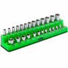 Picture of ARES 60005-26-Piece 1/4 in SAE Magnetic Socket Organizer -GREEN -Holds 13 Standard (Shallow) and 13 Deep Sockets -Perfect for your Tool Box -Also Available in RED